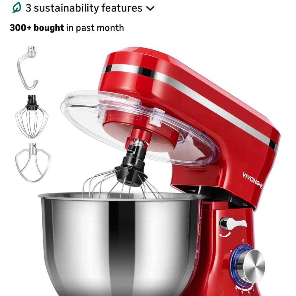 Red Electric Stand Mixer